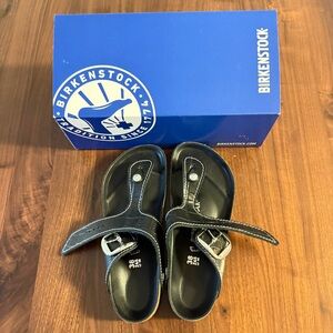 Birkenstock Black Sandals with Silver Buckle